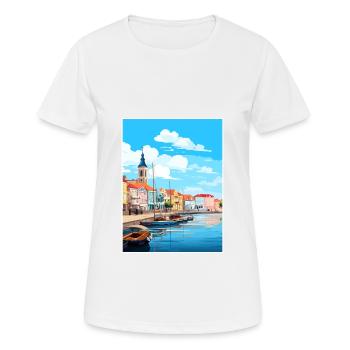 Aveiro Portugal Vintage voyage affiche WPA Souvenir - T-shirt respirant Femme - blanc - Devant - AI Model Female 172 dark (172cm)