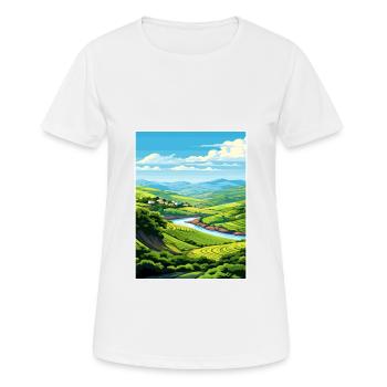 Vallée du Douro Portugal Vintage Travel Poster WPA - T-shirt respirant Femme - blanc - Devant - AI Model Female 172 dark (172cm)