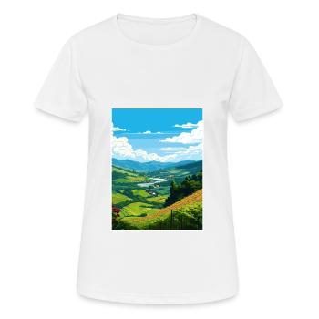 Vallée du Douro Portugal Vintage Travel Poster WPA - T-shirt respirant Femme - blanc - Devant - AI Model Female 172 dark (172cm)