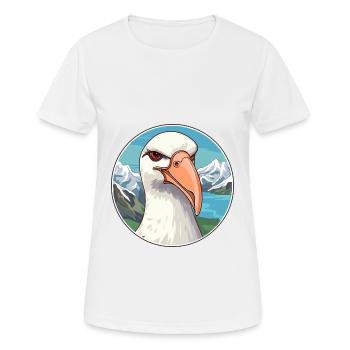 Albatross Watercolor Cartoon Kawaii Pet Animal Col - Women's Breathable T-Shirt - white - Front - AI Model Female 172 dark (172cm)
