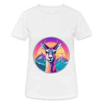 Antilope aquarelle dessin animé kawaii animal animal Colo - T-shirt respirant Femme - blanc - Devant - AI Model Female 172 dark (172cm)