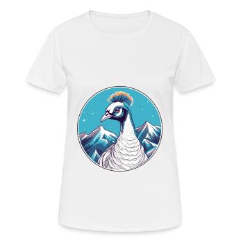 Paon Aquarelle Dessin Animé Kawaii Animal De Compagnie Animal Couleur - T-shirt respirant Femme - blanc - Devant - AI Model Female 172 dark (172cm)
