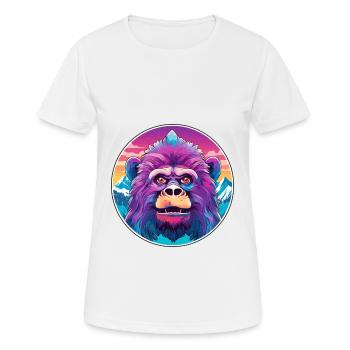 Babouin Aquarelle Dessin Animé Kawaii Animal De Compagnie Colorf - T-shirt respirant Femme - blanc - Devant - AI Model Female 172 dark (172cm)