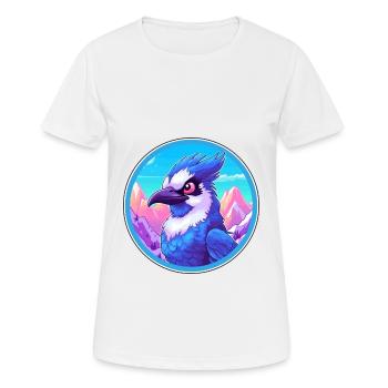 Blue Jay Watercolor Cartoon Kawaii Pet Animal Colo - Women's Breathable T-Shirt - white - Front - AI Model Female 172 dark (172cm)