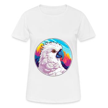 Cacatoès aquarelle dessin animé kawaii animal de compagnie animal Colo - T-shirt respirant Femme - blanc - Devant - AI Model Female 172 dark (172cm)