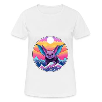 Fledermaus Aquarell Karikatur Kawaii Haustier Tier Bunt - Frauen T-Shirt atmungsaktiv - Weiß - Vorne - AI Model Female 172 dark (172cm)