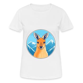 Kangourou Aquarelle Dessin Animé Kawaii Animal Animal Colo - T-shirt respirant Femme - blanc - Devant - AI Model Female 172 dark (172cm)