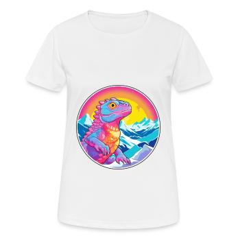 Chameleon Watercolor Cartoon Kawaii Pet Animal Col - Women's Breathable T-Shirt - white - Front - AI Model Female 172 dark (172cm)