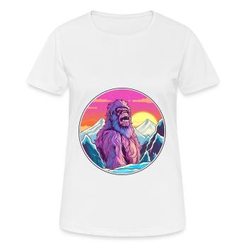 Big Foot Watercolor Cartoon Kawaii Pet Animal Colo - Women's Breathable T-Shirt - white - Front - AI Model Female 172 dark (172cm)