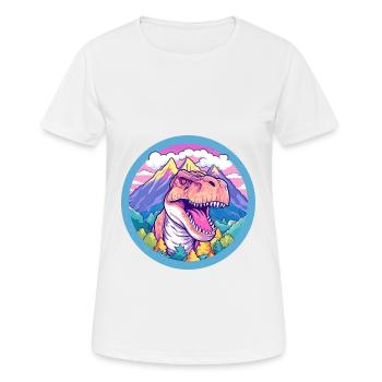 Dinosaure Aquarelle Dessin Animé Kawaii Animal Animal Colo - T-shirt respirant Femme - blanc - Devant - AI Model Female 172 dark (172cm)