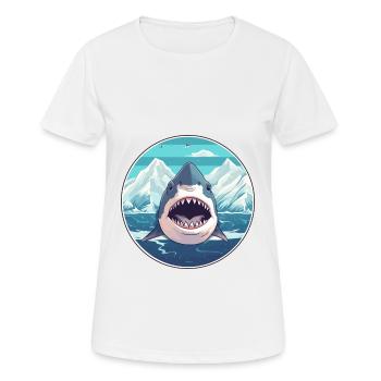 Shark Watercolor Cartoon Kawaii Pet Animal Colorfu - Women's Breathable T-Shirt - white - Front - AI Model Female 172 dark (172cm)
