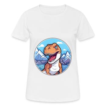 Dinosaure Aquarelle Dessin Animé Kawaii Animal Animal Colo - T-shirt respirant Femme - blanc - Devant - AI Model Female 172 dark (172cm)