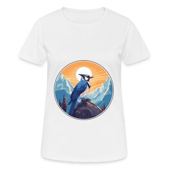 Blue Jay Watercolor Cartoon Kawaii Pet Animal Colo - Women's Breathable T-Shirt - white - Front - AI Model Female 172 dark (172cm)