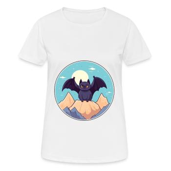 Fledermaus Aquarell Karikatur Kawaii Haustier Tier Bunt - Frauen T-Shirt atmungsaktiv - Weiß - Vorne - AI Model Female 172 dark (172cm)