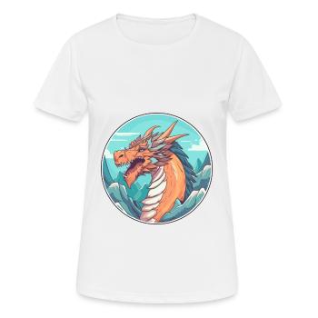 Dragon Aquarelle Dessin Animé Kawaii Animal De Compagnie Colorf - T-shirt respirant Femme - blanc - Devant - AI Model Female 172 dark (172cm)