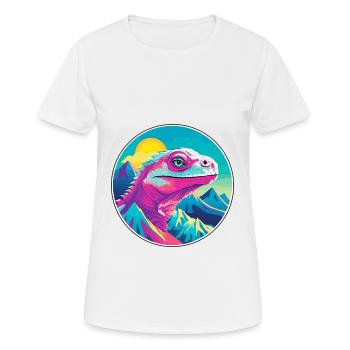 Iguana Watercolor Cartoon Kawaii Pet Animal Colorf - Women's Breathable T-Shirt - white - Front - AI Model Female 172 dark (172cm)