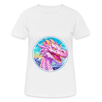 Dragon Aquarelle Dessin Animé Kawaii Animal De Compagnie Colorf - T-shirt respirant Femme - blanc - Devant - AI Model Female 172 dark (172cm)