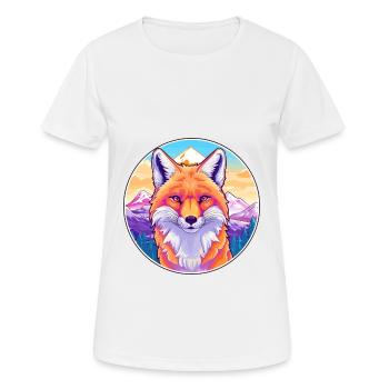 Fuchs Aquarell Karikatur Kawaii Haustier Tier Bunt - Frauen T-Shirt atmungsaktiv - Weiß - Vorne - AI Model Female 172 dark (172cm)