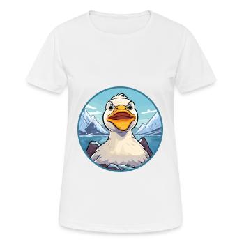 Duck Watercolor Cartoon Kawaii Pet Animal Colorful - Women's Breathable T-Shirt - white - Front - AI Model Female 172 dark (172cm)