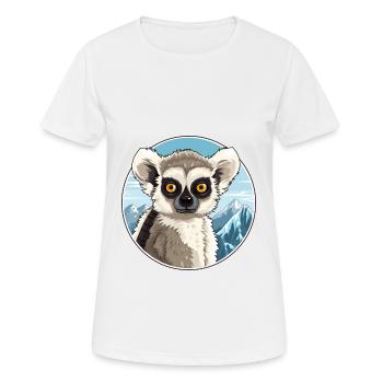Lemur Watercolor Cartoon Kawaii Pet Animal Colorfu - Women's Breathable T-Shirt - white - Front - AI Model Female 172 dark (172cm)