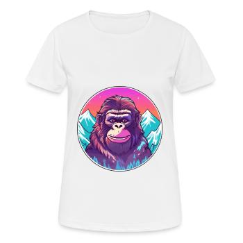 Singe Aquarelle Dessin Animé Kawaii Animal De Compagnie Colorf - T-shirt respirant Femme - blanc - Devant - AI Model Female 172 dark (172cm)
