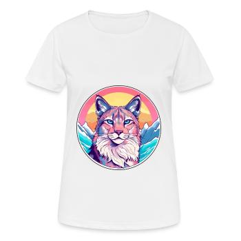 Lynx Watercolor Cartoon Kawaii Pet Animal Colorful - Women's Breathable T-Shirt - white - Front - AI Model Female 172 dark (172cm)