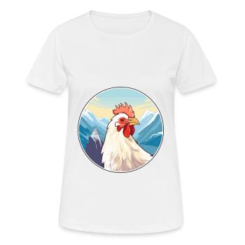 Chicken Watercolor Cartoon Kawaii Pet Animal Color - Women's Breathable T-Shirt - white - Front - AI Model Female 172 dark (172cm)