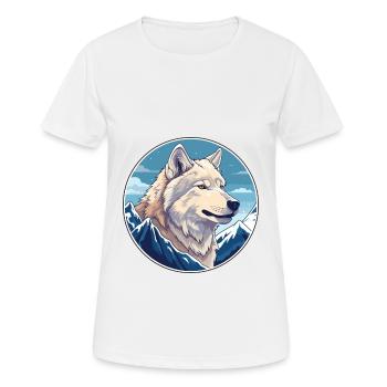 Wolf Watercolor Cartoon Kawaii Pet Animal Colorful - Women's Breathable T-Shirt - white - Front - AI Model Female 172 dark (172cm)