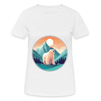 Bär Aquarell Karikatur Kawaii Haustier Tier Bunt - Frauen T-Shirt atmungsaktiv - Weiß - Vorne - AI Model Female 172 dark (172cm)