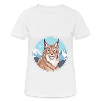 Lynx Watercolor Cartoon Kawaii Pet Animal Colorful - Women's Breathable T-Shirt - white - Front - AI Model Female 172 dark (172cm)