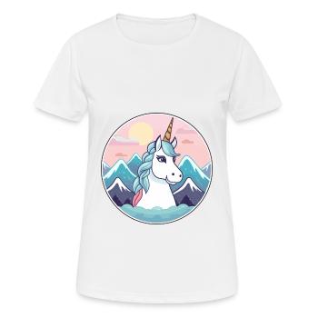 Licorne Aquarelle Dessin Animé Kawaii Animal De Compagnie Animal Couleur - T-shirt respirant Femme - blanc - Devant - AI Model Female 172 dark (172cm)