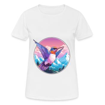 Colibri Aquarelle Dessin Animé Kawaii Animal De Compagnie C - T-shirt respirant Femme - blanc - Devant - AI Model Female 172 dark (172cm)