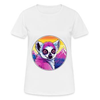 Lemur Watercolor Cartoon Kawaii Pet Animal Colorfu - Women's Breathable T-Shirt - white - Front - AI Model Female 172 dark (172cm)