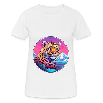Leopard Watercolor Cartoon Kawaii Pet Animal Color - Women's Breathable T-Shirt - white - Front - AI Model Female 172 dark (172cm)