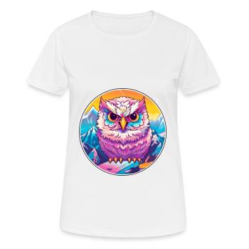 Eule Aquarell Karikatur Kawaii Haustier Tier Bunt - Frauen T-Shirt atmungsaktiv - Weiß - Vorne - AI Model Female 172 dark (172cm)