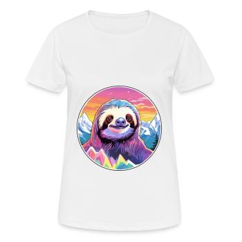 Sloth Watercolor Cartoon Kawaii Pet Animal Colorfu - Women's Breathable T-Shirt - white - Front - AI Model Female 172 dark (172cm)