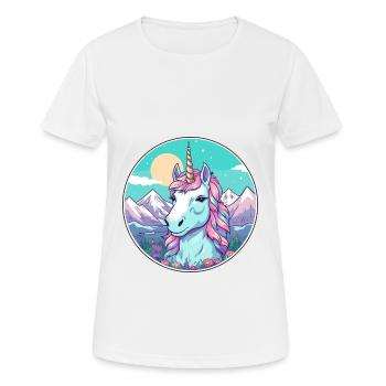 Licorne Aquarelle Dessin Animé Kawaii Animal De Compagnie Animal Couleur - T-shirt respirant Femme - blanc - Devant - AI Model Female 172 dark (172cm)