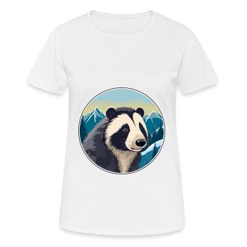 Dachs Aquarell Karikatur Kawaii Haustier Tier Farbe - Frauen T-Shirt atmungsaktiv - Weiß - Vorne - AI Model Female 172 dark (172cm)