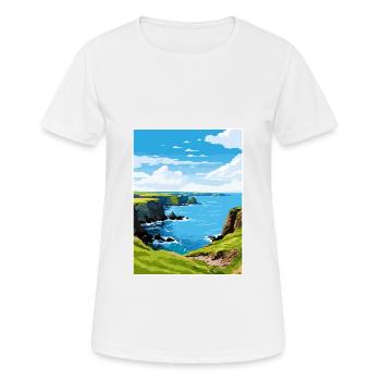 Mullion Cove Cornwall Vintage Reiseposter WPA - Frauen T-Shirt atmungsaktiv - Weiß - Vorne - AI Model Female 172 dark (172cm)