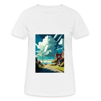 New Romney England Kent Vintage Reiseposter WPA - Frauen T-Shirt atmungsaktiv - Weiß - Vorne - AI Model Female 172 dark (172cm)