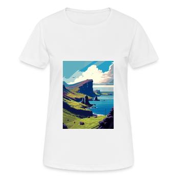 Île de Skye Ecosse Vintage voyage affiche WPA - T-shirt respirant Femme - blanc - Devant - AI Model Female 172 dark (172cm)