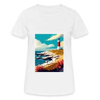 Portland Bill England Vintage Reiseposter WPA - Frauen T-Shirt atmungsaktiv - Weiß - Vorne - AI Model Female 172 dark (172cm)