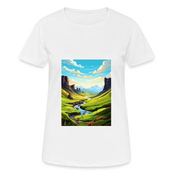 Île de Skye Ecosse Vintage voyage affiche WPA - T-shirt respirant Femme - blanc - Devant - AI Model Female 172 dark (172cm)