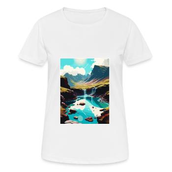 Île de Skye Ecosse Vintage voyage affiche WPA - T-shirt respirant Femme - blanc - Devant - AI Model Female 172 dark (172cm)