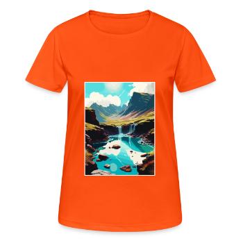 Île de Skye Ecosse Vintage voyage affiche WPA - T-shirt respirant Femme - orange néon - Devant - AI Model Female 172 dark (172cm)