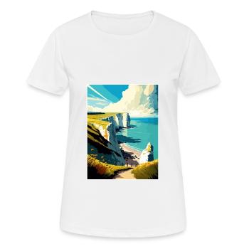 Eastbourne décoration Vintage voyage affiche WPA - T-shirt respirant Femme - blanc - Devant - AI Model Female 172 dark (172cm)