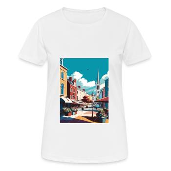 Galway Square Irland Vintage Reiseposter WPA - Frauen T-Shirt atmungsaktiv - Weiß - Vorne - AI Model Female 172 dark (172cm)
