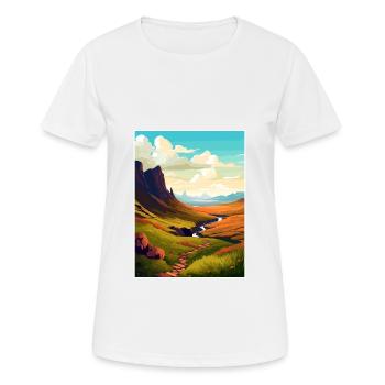 Île de Skye Ecosse Vintage voyage affiche WPA - T-shirt respirant Femme - blanc - Devant - AI Model Female 172 dark (172cm)