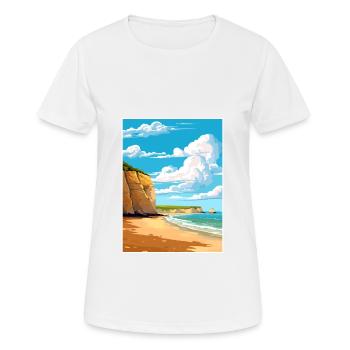 Torquay Cliffs England Vintage Travel Poster WPA - Women's Breathable T-Shirt - white - Front - AI Model Female 172 dark (172cm)