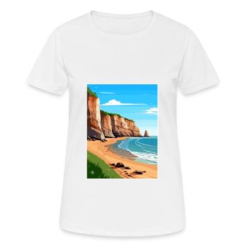 Torquay Cliffs England Vintage Travel Poster WPA - Women's Breathable T-Shirt - white - Front - AI Model Female 172 dark (172cm)